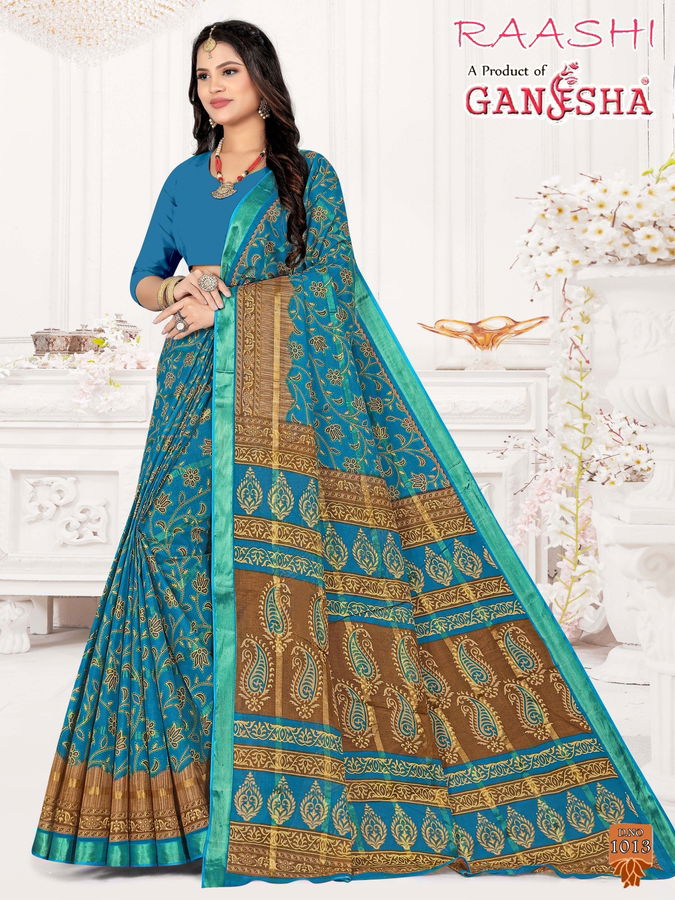 Raashi By Ganehsa 1008-1019 Daily Wear Sarees Catalog